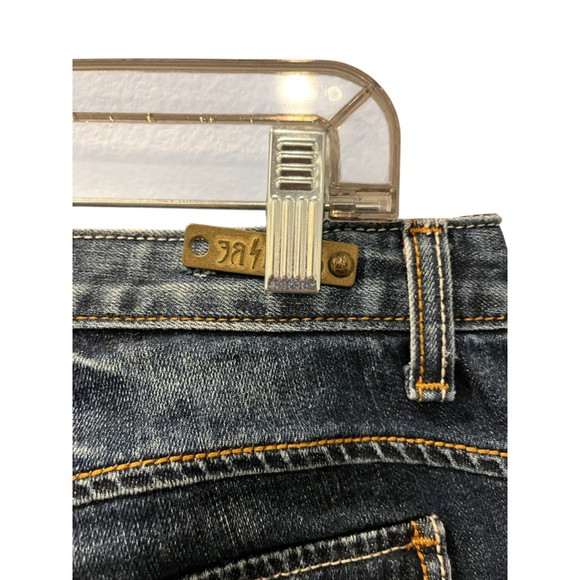 ReRock Express Embellished Embroidered Dark Wash Denim Jeans Size 28 07RJ72 Blue - Picture 8 of 8